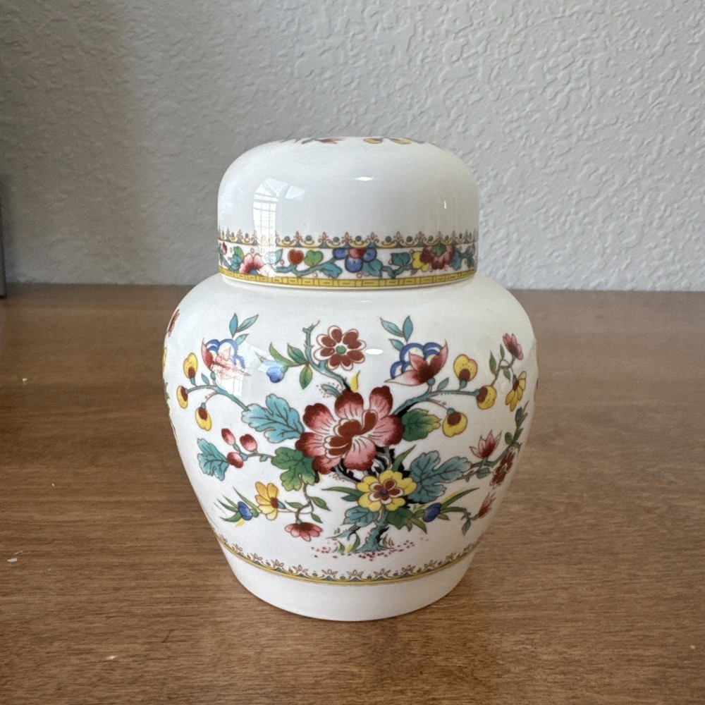 Coalport Bone China Ming Rose Ginger Jar Vintage Made In England